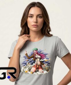 Jewelry Bonney Worst Generation anime shirt featuring custom printed character artwork, cotton short sleeve tee for manga fans, pirate adventure enthusiasts, and anime streetwear.