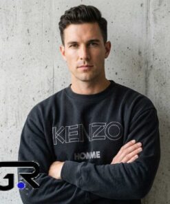 Jungle Kenzo Paris Embroidered Logo Black Sweatshirt