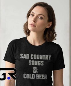 Sad Country Songs & Cold Beer Slogan Black T-Shirt 7 Lonely Nights Good Times Vintage Black T Shirt