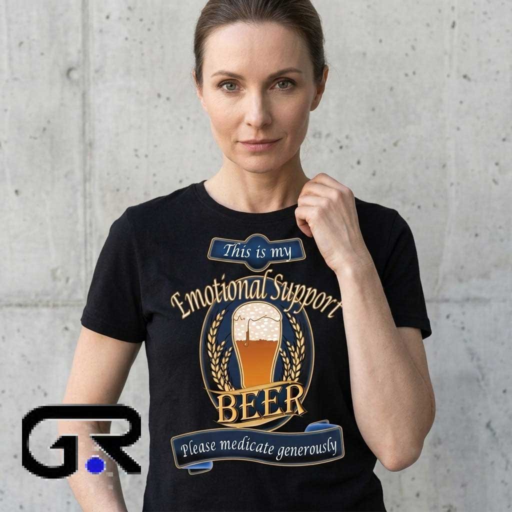Emotional Support Beer Medicate Generously T-Shirt 4 Emotional Support Beer Medicate Generously T-Shirt - Image 4