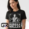 Morgan Wallen Whiskey Glasses graphic tee, black cotton short sleeve shirt with retro country music design, casual honky-tonk style shirt for fans, sizes S to 2XL.