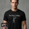 No Diet Today Sad Stick Figure graphic tee, cotton short sleeve shirt with funny novelty humor design, relatable cartoon shirt for fans, sizes S to 2XL.