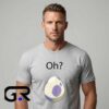 Oh Pokémon Egg Hatching Grey graphic tee, cotton short sleeve shirt with cute gaming character design, nostalgic video game shirt for fans, sizes S to 2XL.