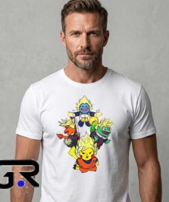 Anime Mashup Pokémon x Dragon Ball Z Super Saiyan Crossover Shirt 7 Pokemon x Dragon Ball Z Fusion Crossover Graphic Shirt