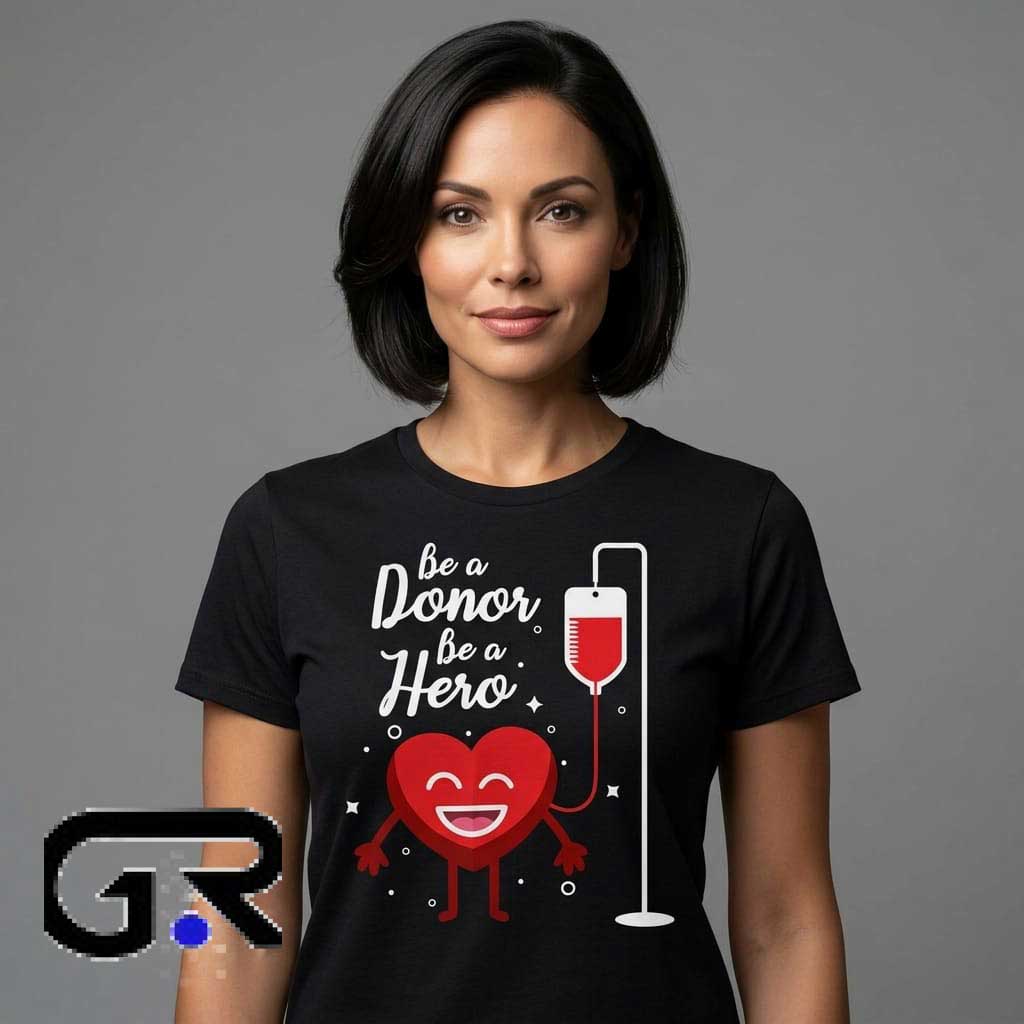 Be a Donor Be a Hero Blood Donation Shirt 4 Be a Donor Be a Hero Blood Donation Shirt - Image 4