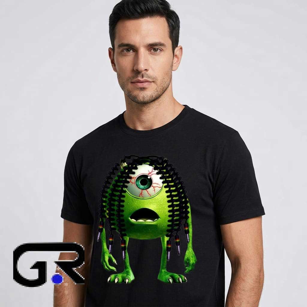 Mike Wazowski with Dreadlocks Monsters Shirt 4 Mike Wazowski with Dreadlocks Monsters Shirt - Image 4