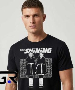 Cute Graphic Tees 6 The Shining horror movie twins forever T-shirt featuring creepy twin-inspired artwork, classic cinema style, spooky graphics, Halloween fashion, and cotton fan apparel.