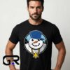 dick on a snowman tee Cool Hip Hop Snowman Shirt 8 Cool Hip Hop Snowman graphic tee, black cotton short sleeve shirt with fun streetwear winter design, urban holiday style shirt for fans, sizes S to 2XL.