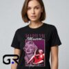 Vintage Marilyn Monroe Style Portrait Dress shirt, cotton short sleeve tee with classic Hollywood glamour design, elegant vintage portrait shirt for fans, sizes S to 2XL.