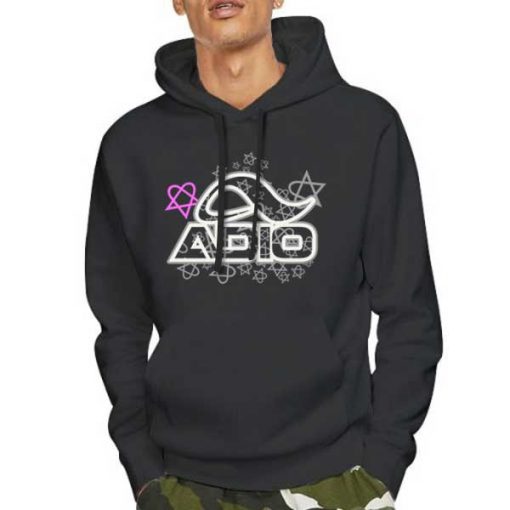 Hoodie Black Adio Bam Margera Heartgram