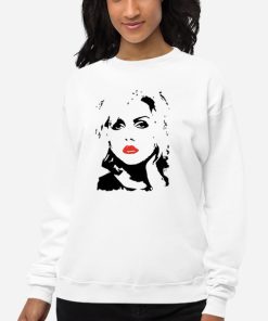 Sweatshirt White Blondie Debbie Harry Poster Red Lips