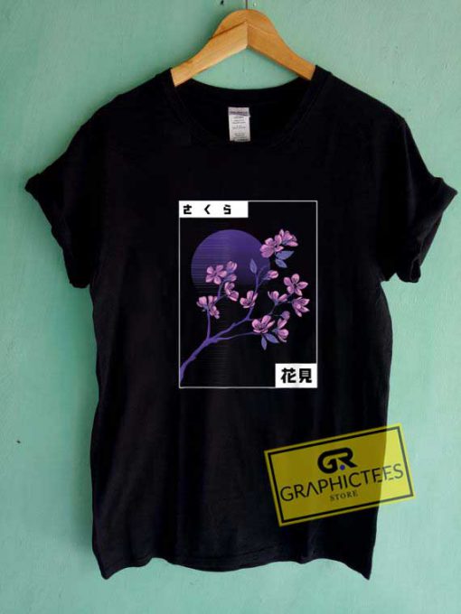 Cherry Blossom Vaporwave Tee Shirts