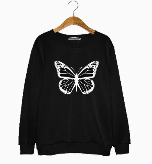 Aesthetic Butterfly Sweatshirt White