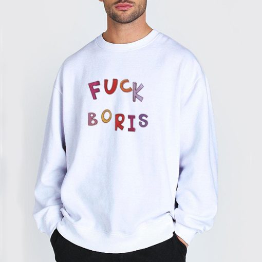 Sweatshirt White Fuck Boris