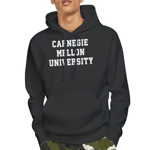 Hoodie Black 90s Vintage Carnegie Mellon University Sweatshirt