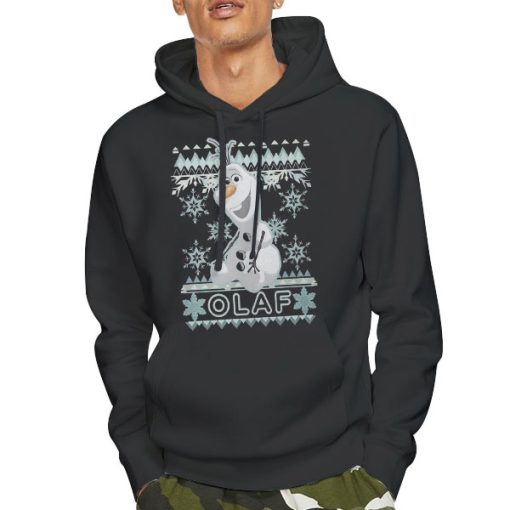Hoodie Black Frozen Snowman Olaf Christmas Sweatshirt