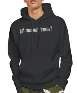 Hoodie Black Funny Logo Cincinati Bowtie