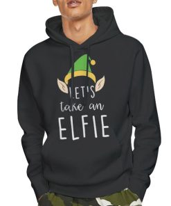 Hoodie Black Let's Take an Elfie Selfie Sweatshirt