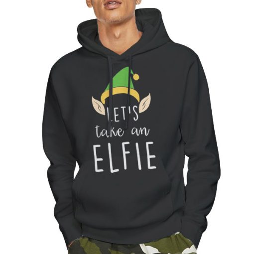 Hoodie Black Let's Take an Elfie Selfie Sweatshirt