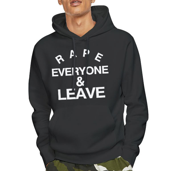 Logo Letter Rape Everyone and Leave Shirt 4 Hoodie Black Logo Letter Rape Everyone and Leave