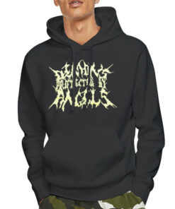 Hoodie Black Metal Logo Velone X Nav Demons Protected by Angels