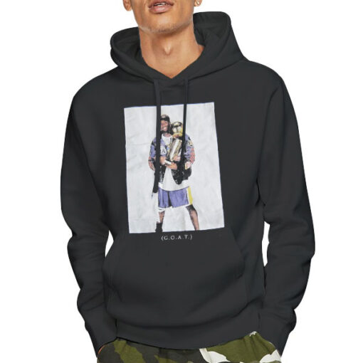 Hoodie Black The Goat Kobe Holding Trophy