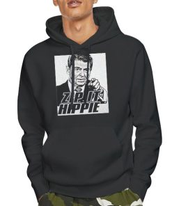 Hoodie Black Zip It Hated Ronald Reagan Hippie Shirt