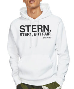 Hoodie White Classic Logo Chris Pontius Stern Stern but Fair