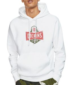 Hoodie White Distressed Look Dickens Cider T Shirt