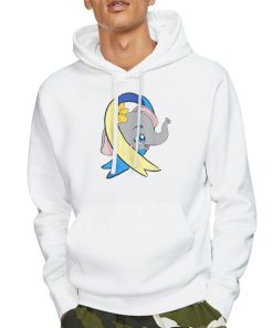 Hoodie White Flower Ribbon Elephant With Down Syndrome Shirt