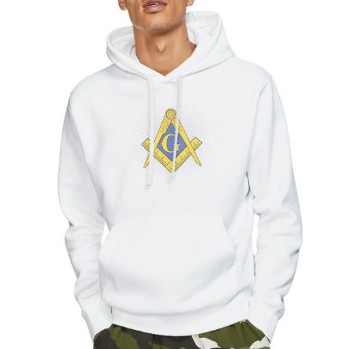 Hoodie White Freemason Logo Cool Masonic Shirts