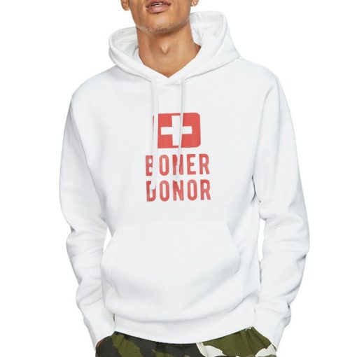 Hoodie White Funny Donor Boner Meme Shirt