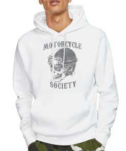 Hoodie White Motorcycle Society of Bikers Shirt
