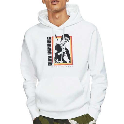 Hoodie White Official Live in Maui jimi hendrix t shirt