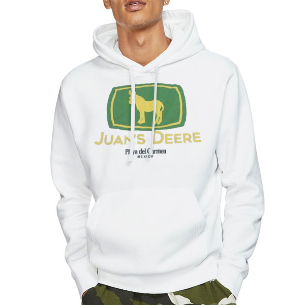 Playa Del Carmen Mexico Juan Deere Shirt 4 Hoodie White Playa Del Carmen Mexico Juan Deere