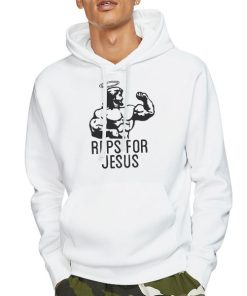Hoodie White Reps for Jesus Christ Religion Fitness Gym Shirt