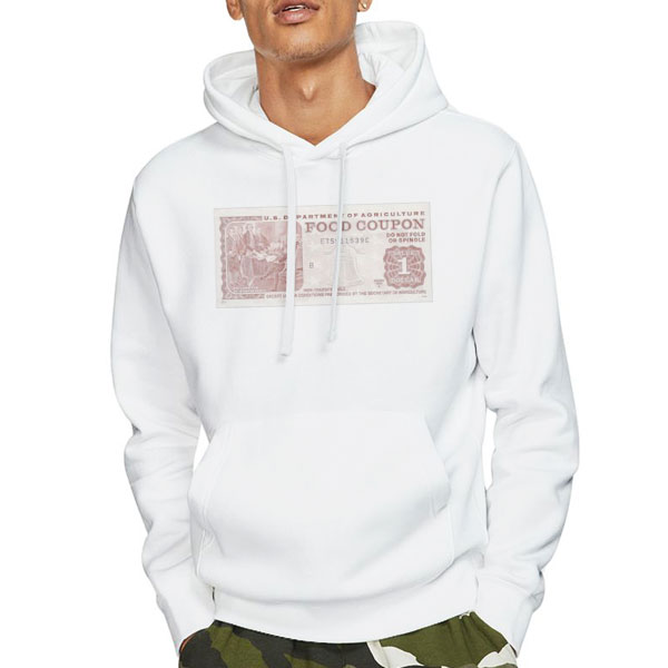 Retro One Dollar Food Stamp Shirt 3 Hoodie White Retro One Dollar Food Stamp