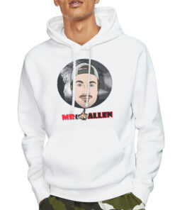 Hoodie White Round Thumb Logo Mr Ballen Shirts