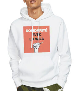 Hoodie White Solidarite Avec LA Wga Shirt