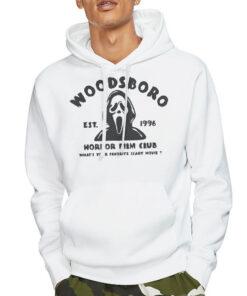 Hoodie White Woodsboro Horror Film Club Shirt