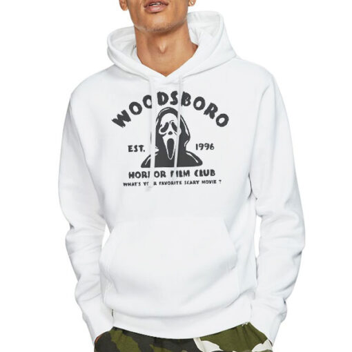 Hoodie White Woodsboro Horror Film Club Shirt