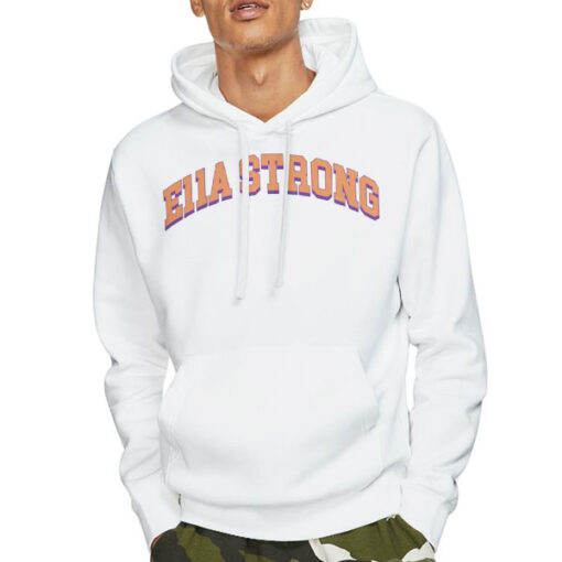 Hoodie White Writing Logo Ella Strong Clemson
