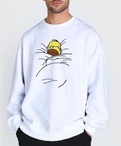 Sweatshirt White Lazy Simpson