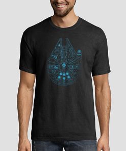 Millenium Falcon Sketch Star Wars T Shirt