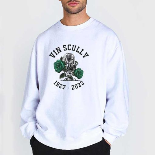 Sweatshirt White Rip Vin Scully Microphone Rose 1927 2022