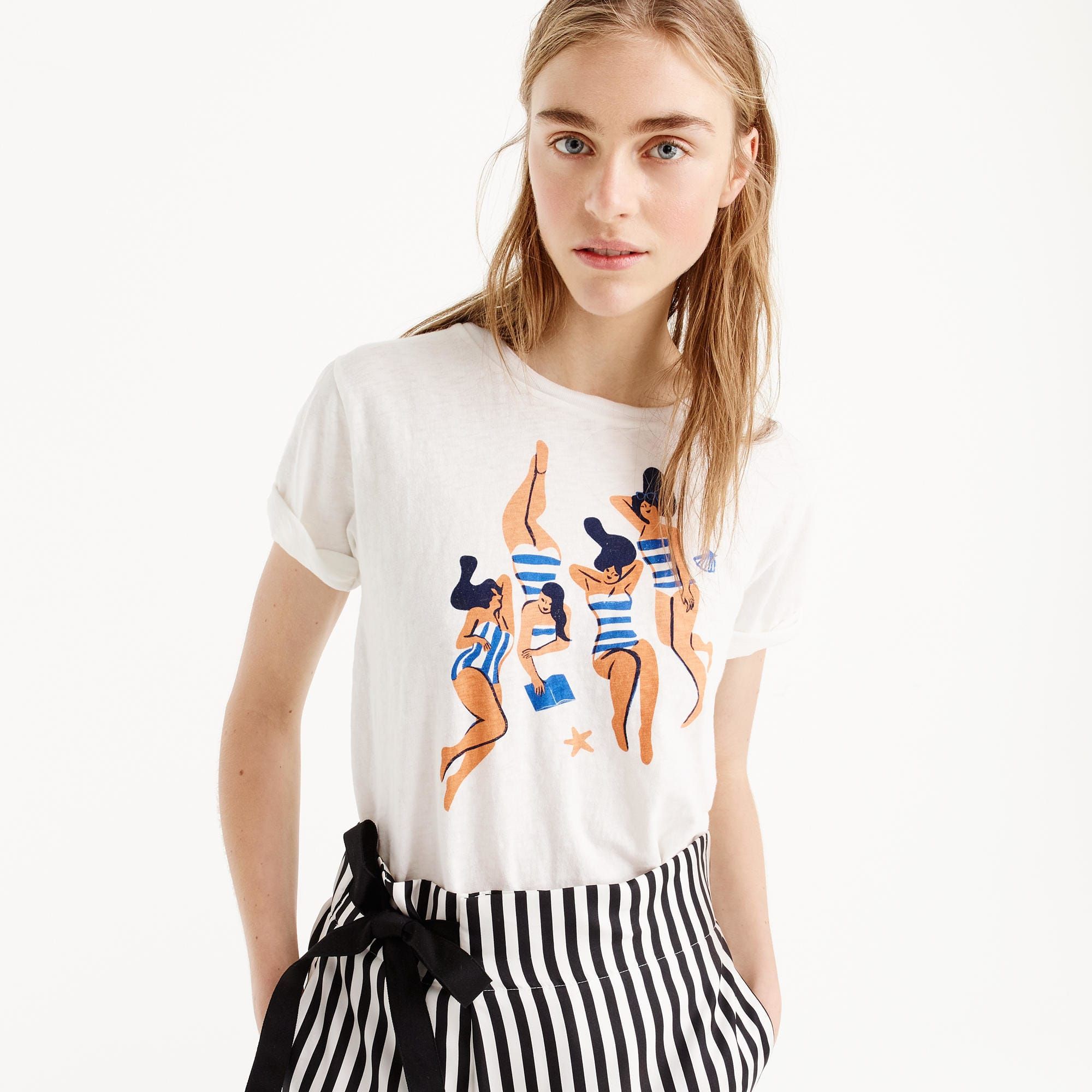 Women Virginie Morgand Graphic Tees Shirts - graphicteestore