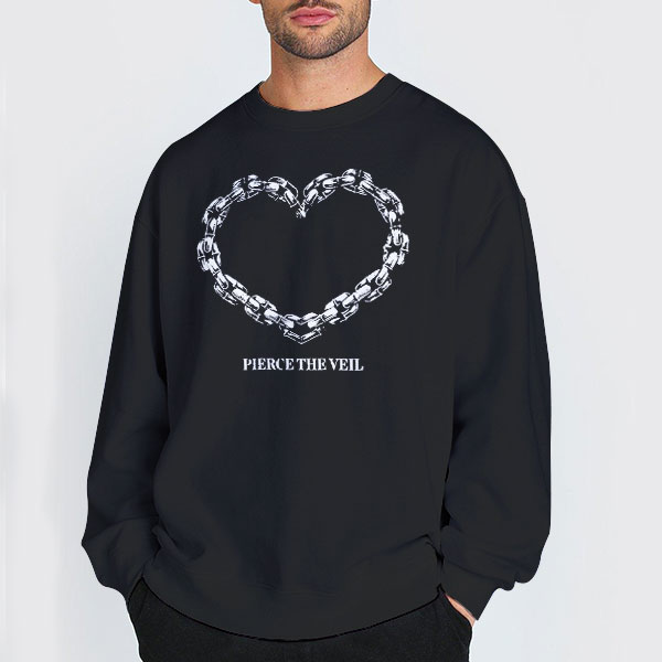 Chain Heart Pierce the Veil Shirt 3 Sweatshirt Black Chain Heart Pierce the Veil Shirt