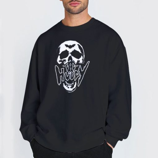Sweatshirt Black Lilhuddy Merch Lilhuddy Skull Shirt
