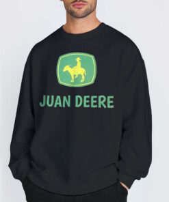 Sweatshirt Black Logo Funny Horse Riding Juan Deere