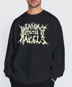 Sweatshirt Black Metal Logo Velone X Nav Demons Protected by Angels
